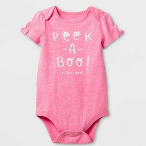 CAT & JACK "Peek a boo" pink short sleeve bodysuit